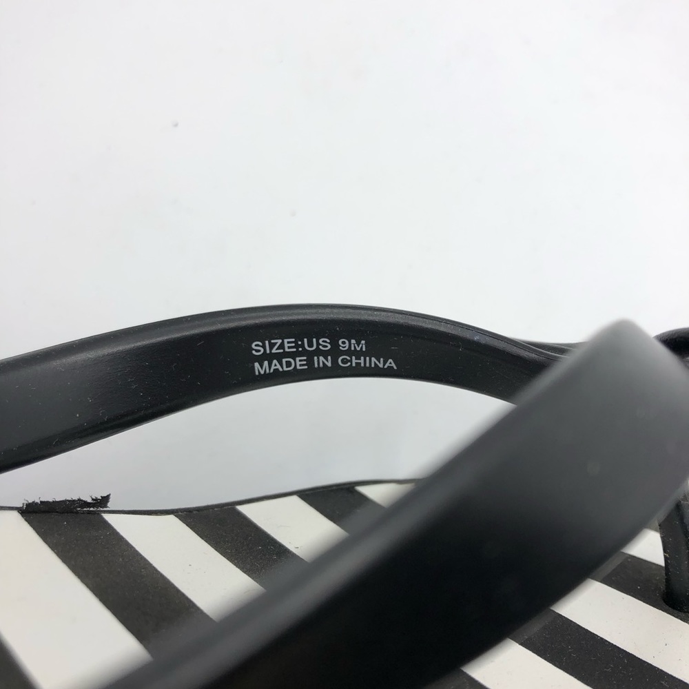 Kate Spade Rhett Black White Striped Platform Sandals Size 9 - Picture 3 of 15